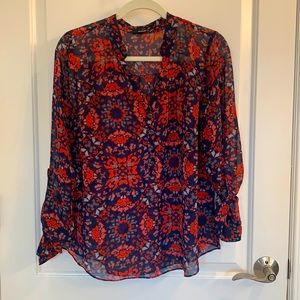 Ana Navy and Red Blouse